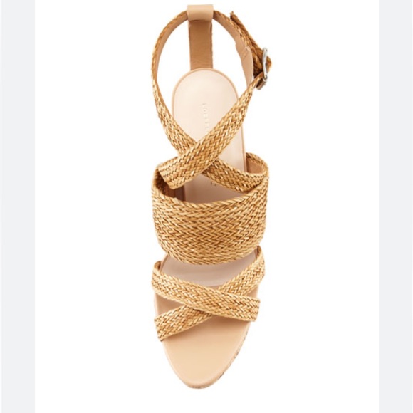 Loeffler Randall Lake Strappy Woven Cork Wedge Size 8 - Picture 2 of 9